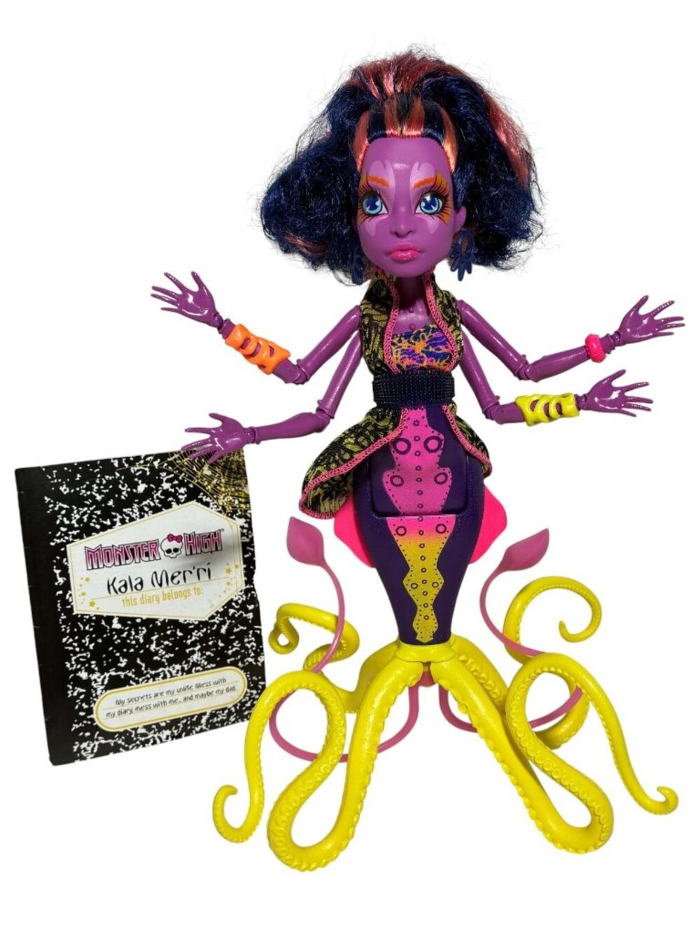 Monster High Kala Merri Great Scarrier Reef Glow in the Dark Doll + Diary #DHB49